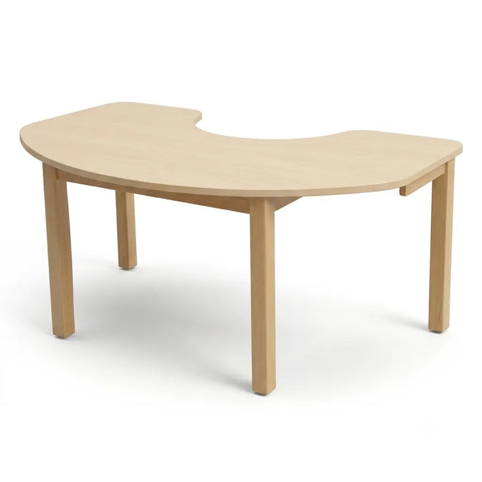 Solid Maple Kidney Classroom Table – Height Adjustable Activity Table | Goldtex