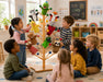 Solid maple wood puppet organizer tree  at daycare or school