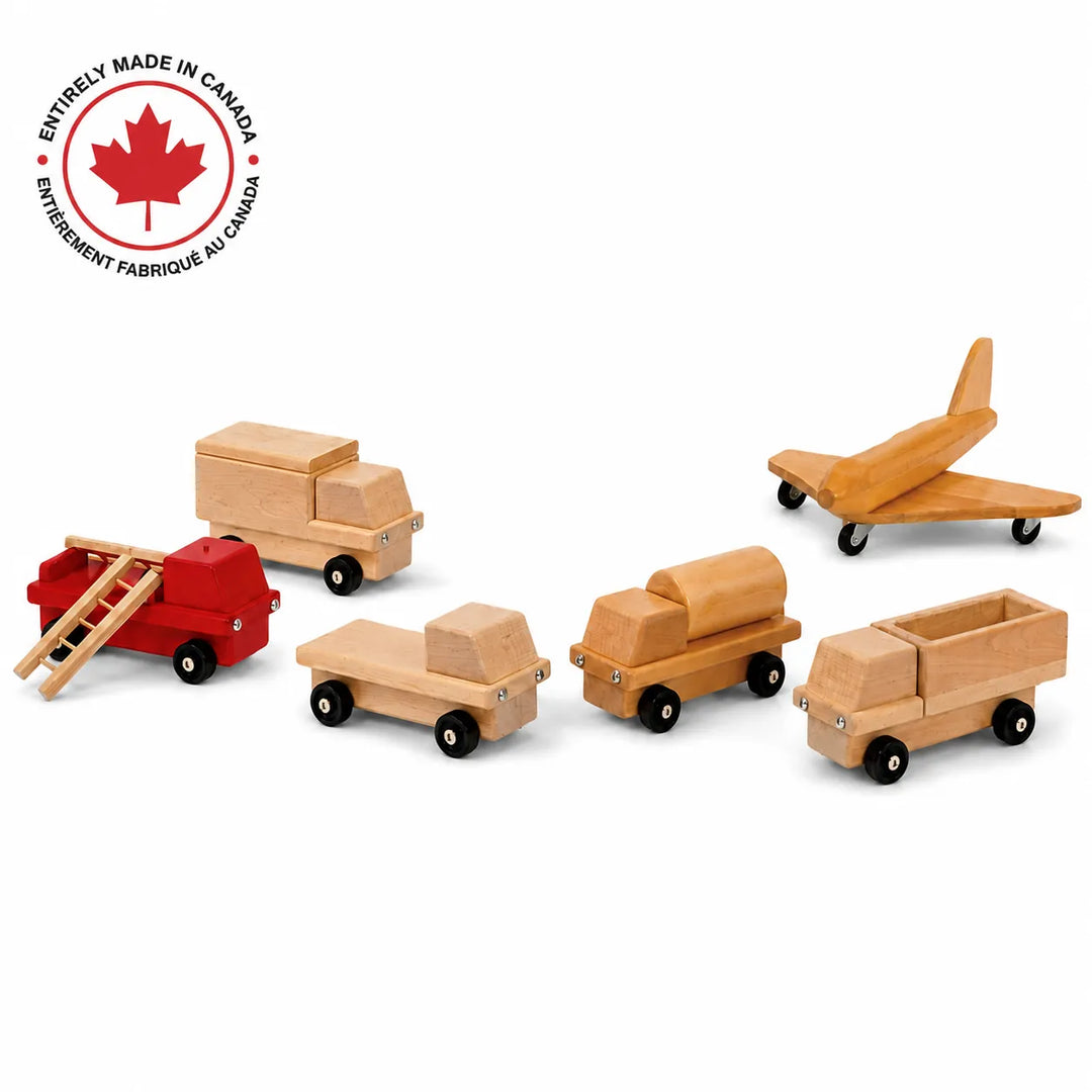 Solid maple wood transport vehicle toys - Made in Canada