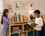 Solid maple wood table-top book shelf - on top of furniture with kids reading in a children's room
