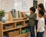Solid maple wood table-top book shelf - in a classroom on top of a toy shelf with kids selecting books