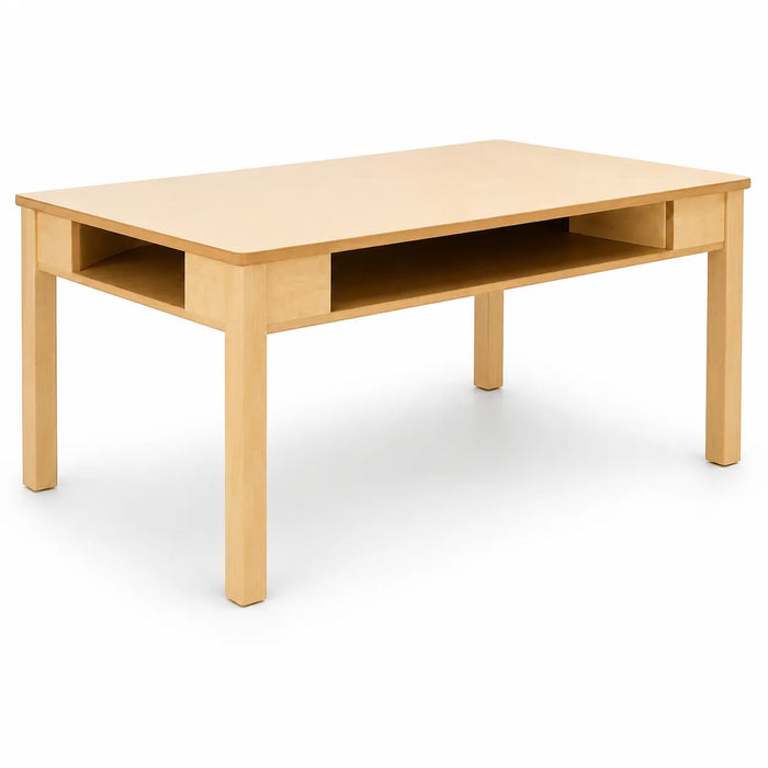 Table de classe en érable massif avec 6 bacs rangement inclus | Fabriquée au Canada | Goldtex