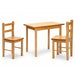Solid Toddler Wooden table and two chairs on a white background