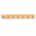 Solid wooden wall mount coat rack with 7 hooks on white background