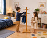 Solide maple wooden coat rack for kids  in a children's room