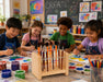 Maple solid wood paint brush organizer - Children painting at an art class at school