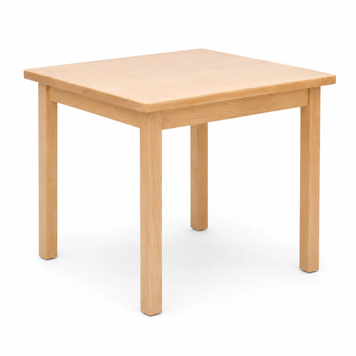 Solid Maple or Birch Wood durable Square Table and 2 chairs set for children - Table only on white background - Goldtex