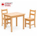 Solid Maple or Birch Wood durable Square Table and 2 chairs set for children entirely made in Canada - Goldtex