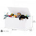 Solid wood toy chest dimensions - 32" (81.3 cm) L x 15 3/4" (40 cm) W x 16" (40.6 cm) H Weight: 30 lbs - 13.6 kg - Goldtex