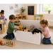 Solid wood sturdy toy chest in daycare with childen playing - Goldtex