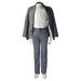 Soul of London 2-piece silver kids suit with jacket and dress pants on mannequin