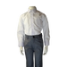 Soul of London 2-piece silver kids suit displayed on mannequin with white shirt and grey pants.