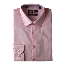 Soul of London® - Soul of London Boys Slim Fit Stretch Dress Shirt – Long Sleeve PINK