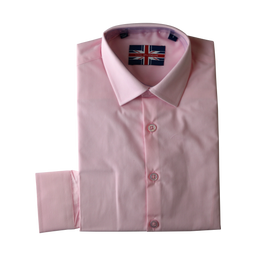 Soul of London® - Soul of London Boys Slim Fit Stretch Dress Shirt – Long Sleeve PINK