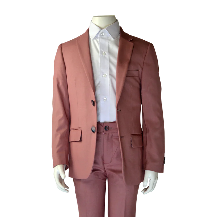 Soul of London® - Soul of London Kids Solid Dress Shirt 2-Piece Suit – Rosewood