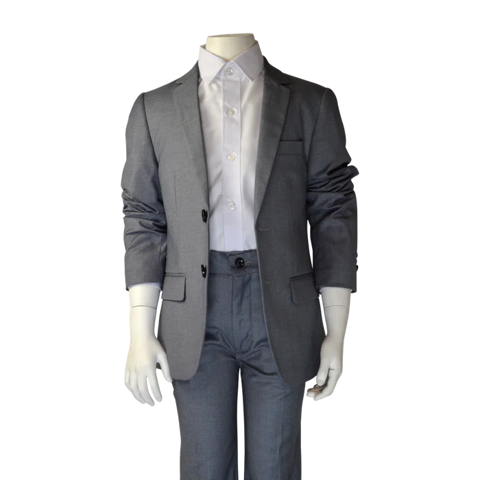 Soul of London® - Soul of London Kids Solid Dress Shirt 2-Piece Suit – Silver