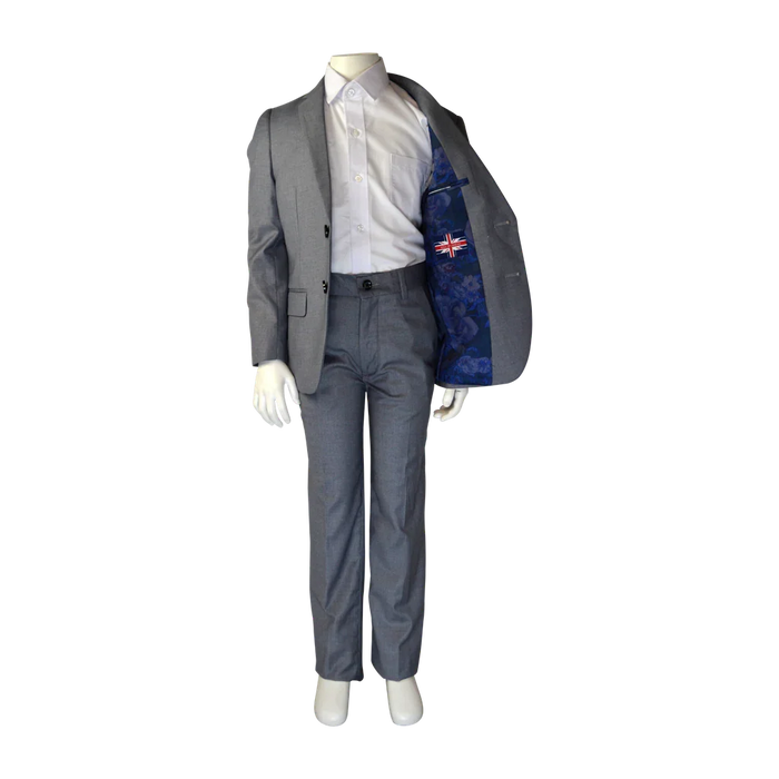 Soul of London® - Soul of London Kids Solid Dress Shirt 2-Piece Suit – Silver