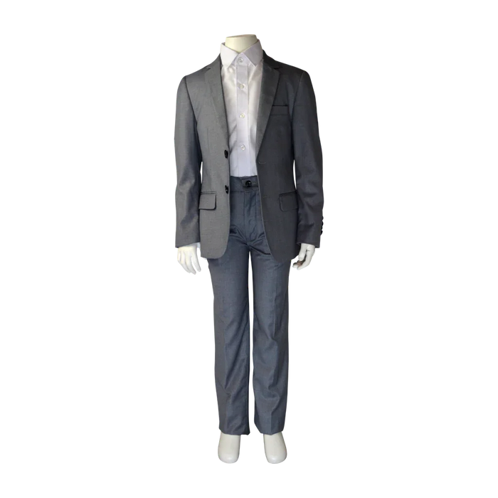 Soul of London® - Soul of London Kids Solid Dress Shirt 2-Piece Suit – Silver