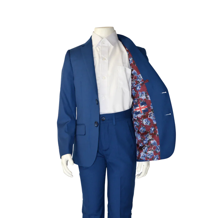 Soul of London® - Soul of London® Kids Solid Dress Shirt 2-Piece Suit – Blue Federal