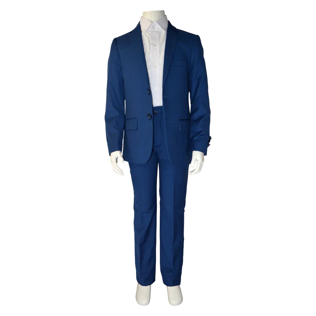 Soul of London® - Soul of London® Kids Solid Dress Shirt 2-Piece Suit – Blue Federal