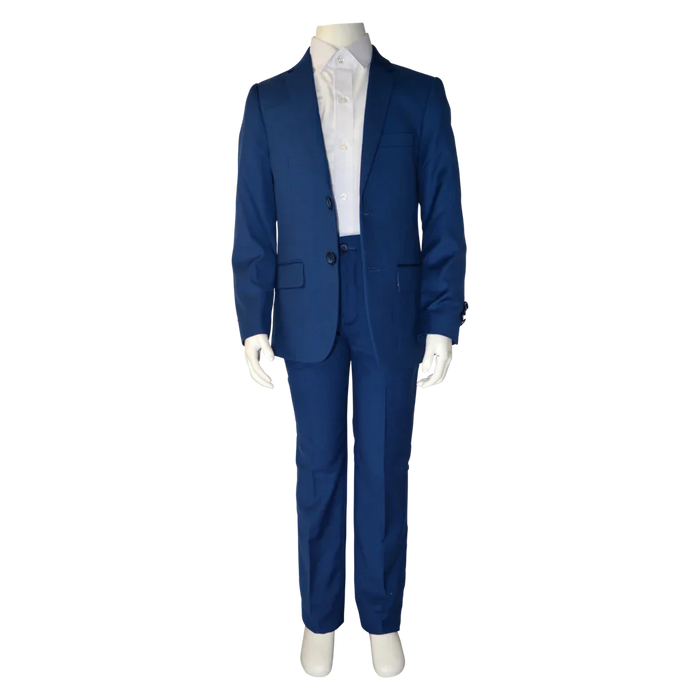 Soul of London® - Soul of London® Kids Solid Dress Shirt 2-Piece Suit – Blue Federal