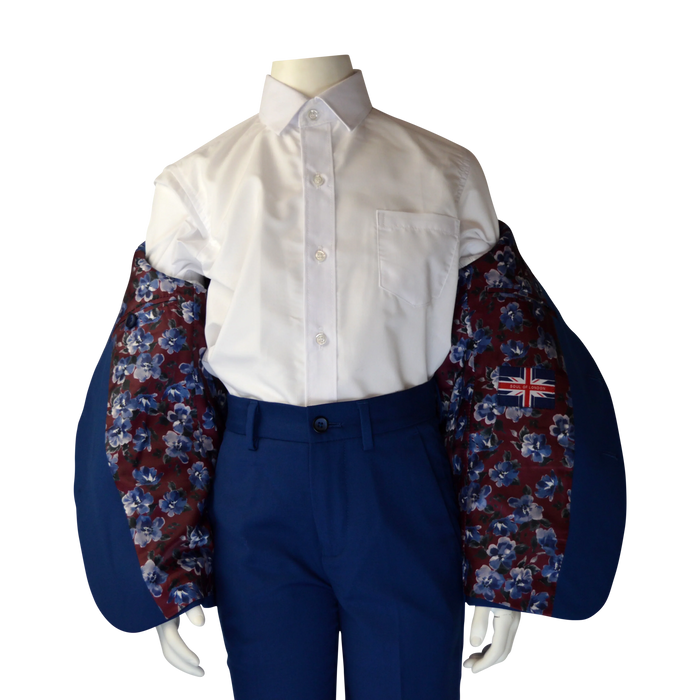 Soul of London® - Soul of London® Kids Solid Dress Shirt 2-Piece Suit – Blue Federal