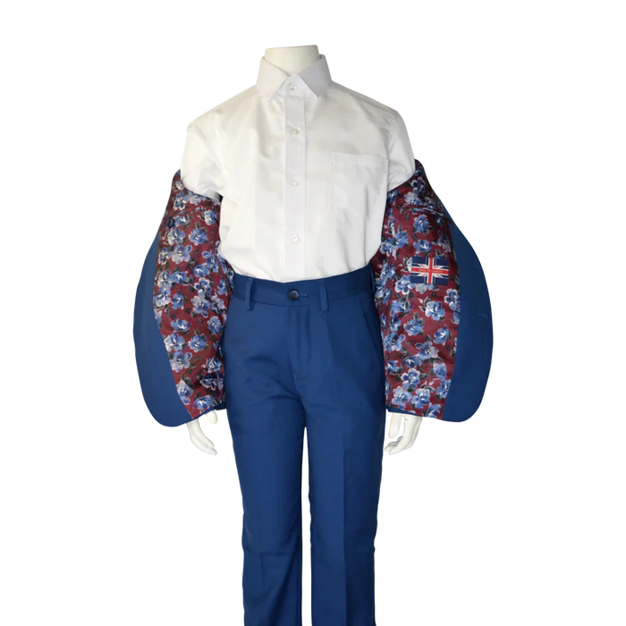 Soul of London® - Soul of London® Kids Solid Dress Shirt 2-Piece Suit – Blue Federal