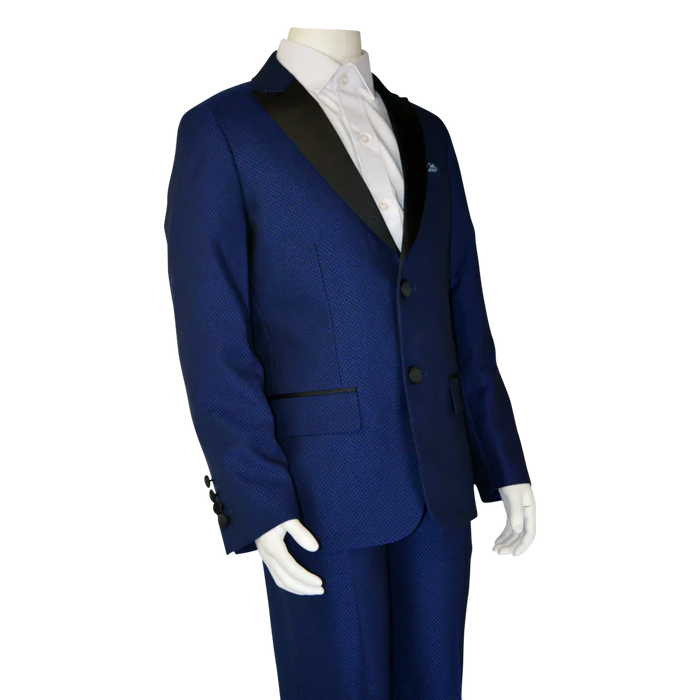 Soul of London® - Soul of London® Kids Solid Dress Shirt 2-Piece Suit – Blue Tuxedo