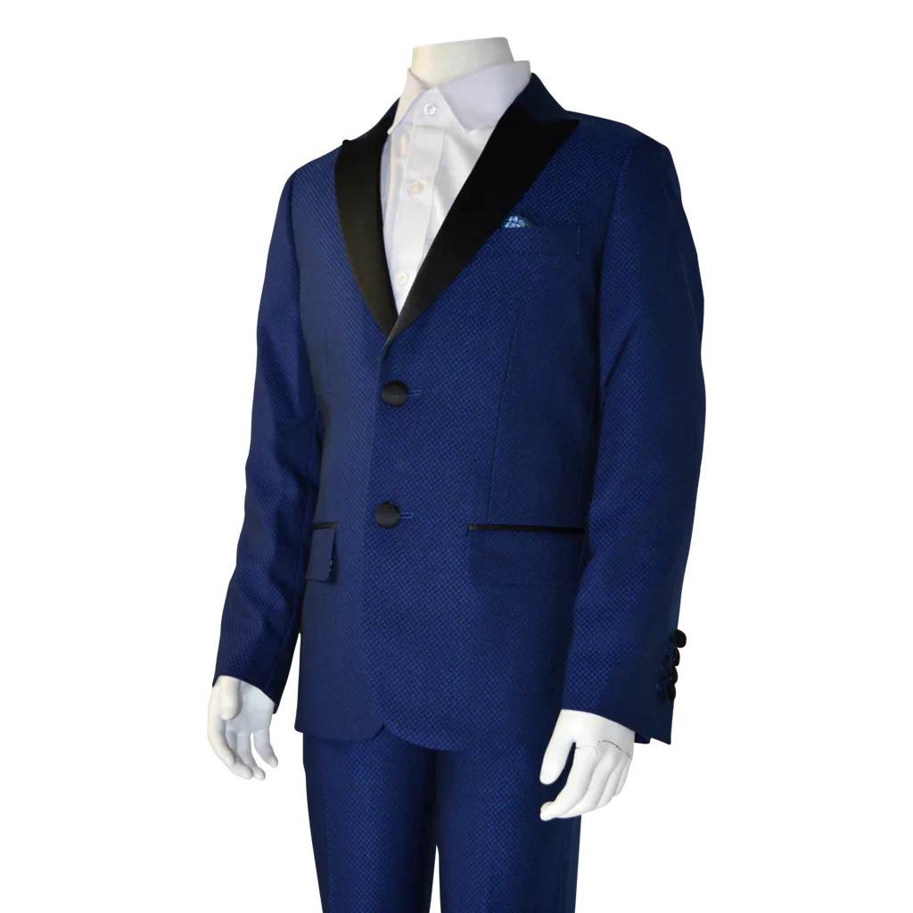 Soul of London® - Soul of London® Kids Solid Dress Shirt 2-Piece Suit – Blue Tuxedo