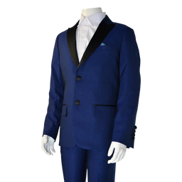 Soul of London® - Soul of London® Kids Solid Dress Shirt 2-Piece Suit – Blue Tuxedo