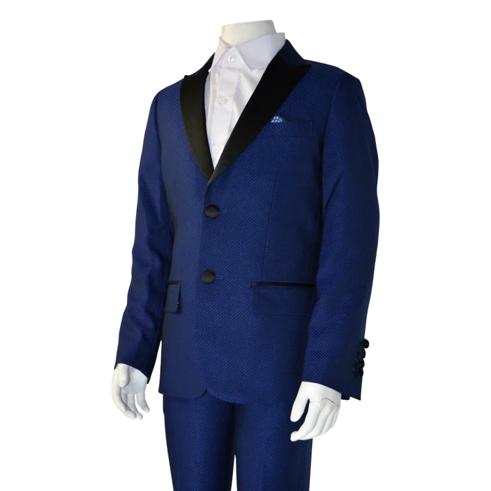 Soul of London® - Soul of London® Kids Solid Dress Shirt 2-Piece Suit – Blue Tuxedo