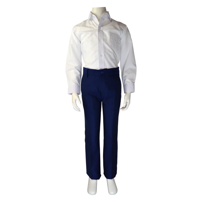 Soul of London® - Soul of London® Kids Solid Dress Shirt 2-Piece Suit – Blue Tuxedo