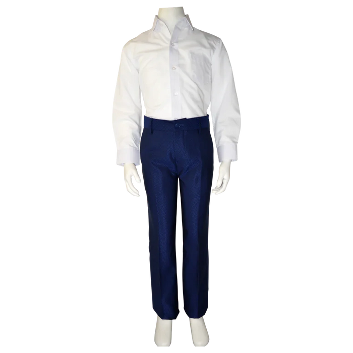 Soul of London® - Soul of London® Kids Solid Dress Shirt 2-Piece Suit – Blue Tuxedo