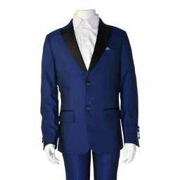 Soul of London® - Soul of London® Kids Solid Dress Shirt 2-Piece Suit – Blue Tuxedo
