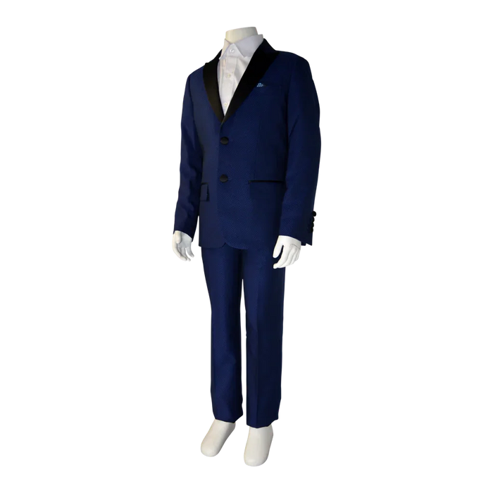 Soul of London® - Soul of London® Kids Solid Dress Shirt 2-Piece Suit – Blue Tuxedo
