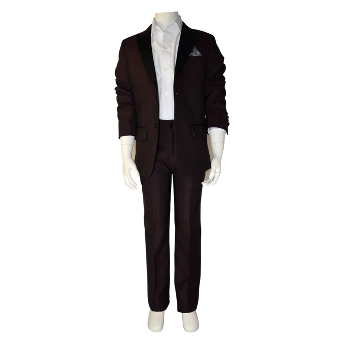 Soul of London® - Soul of London® Kids Solid Dress Shirt 2-Piece Suit – Burgamdy