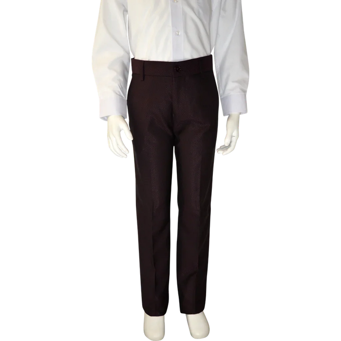 Soul of London® - Soul of London® Kids Solid Dress Shirt 2-Piece Suit – Burgamdy