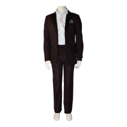 Soul of London® - Soul of London® Kids Solid Dress Shirt 2-Piece Suit – Burgamdy