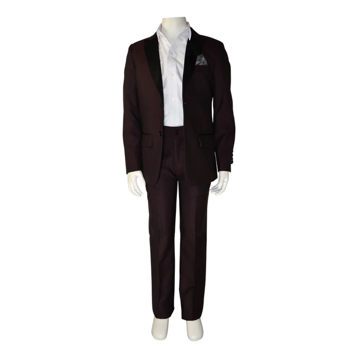 Soul of London® - Soul of London® Kids Solid Dress Shirt 2-Piece Suit – Burgamdy