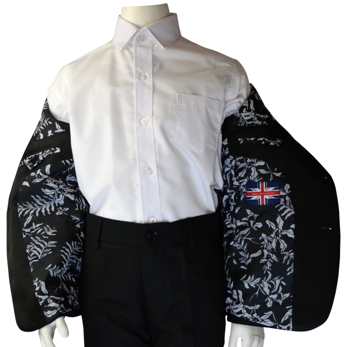 Soul of London® - Soul of London® Kids Solid Dress Shirt – Black Tuxedo