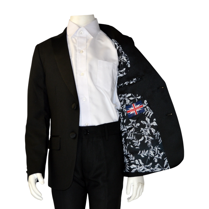 Soul of London® - Soul of London® Kids Solid Dress Shirt – Black Tuxedo