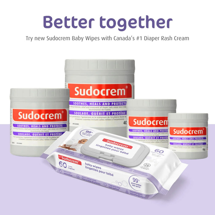 Sudocream® Pure Water Baby Wipes | Extra Large & Ultra Soft 480 Count