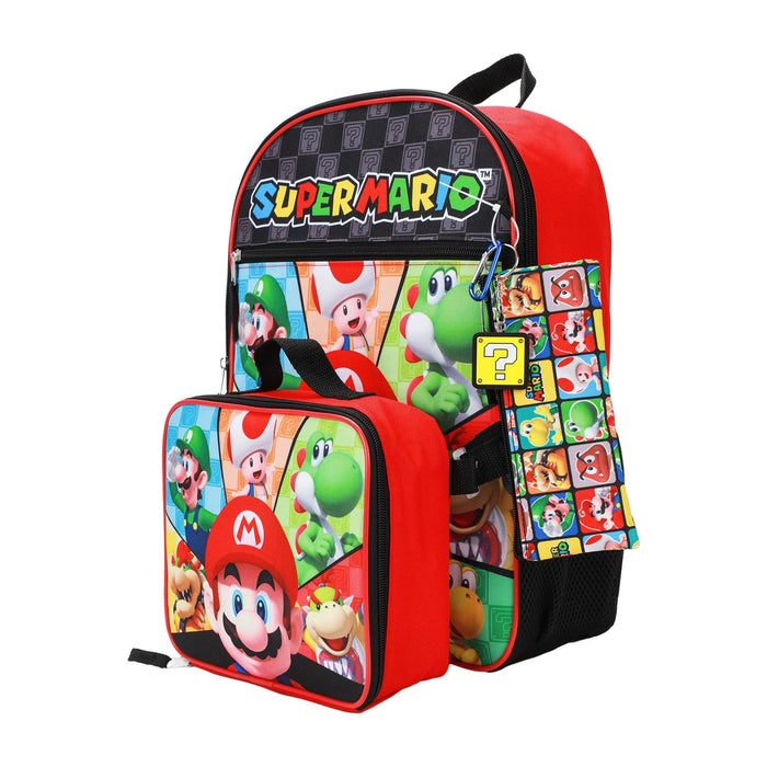 Sac à dos pour enfant Super Mario® avec Mario, Luigi, Yoshi et Toad - Multicolore