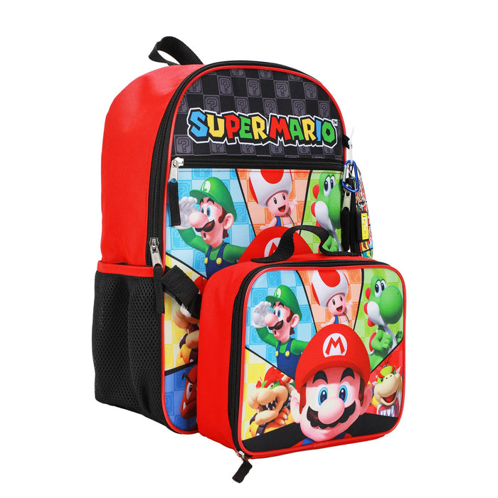 Sac à dos pour enfant Super Mario® avec Mario, Luigi, Yoshi et Toad - Multicolore