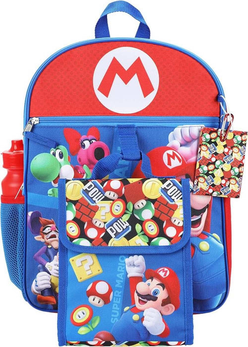 Super Mario Bros® Kids 5-Piece Backpack and Lunch Bag Set