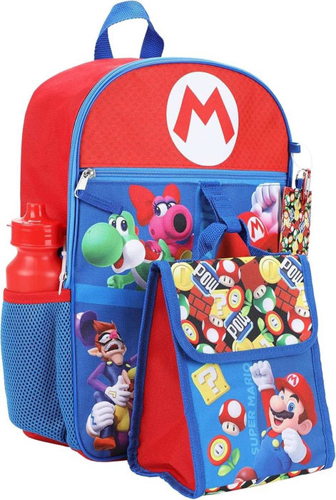 Super Mario Bros® Kids 5-Piece Backpack and Lunch Bag Set