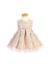 Sweet Kids® - Sweet Kids Girls’ Metallic Floral Jacquard Dress with Tulle Hem – Special Occasion Dress (2T–16) - SK831
