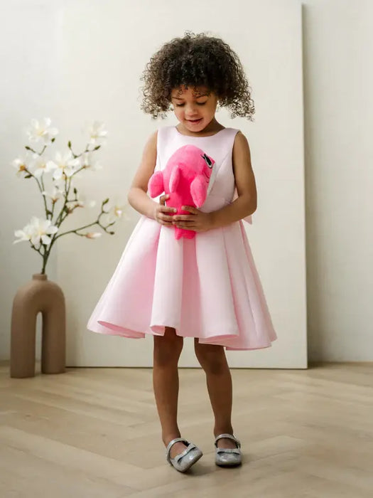 Teter Warm® Ada Bright Pink Sleeveless Party Dress with Back Bow SS39P