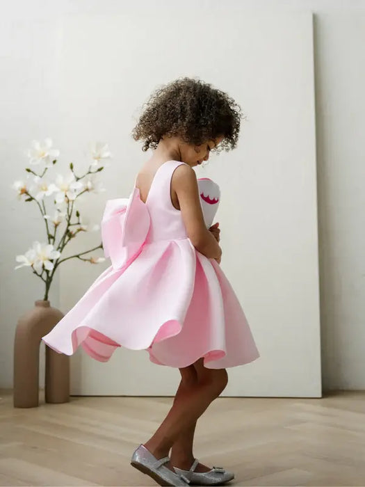 Teter Warm® Ada Bright Pink Sleeveless Party Dress with Back Bow SS39P