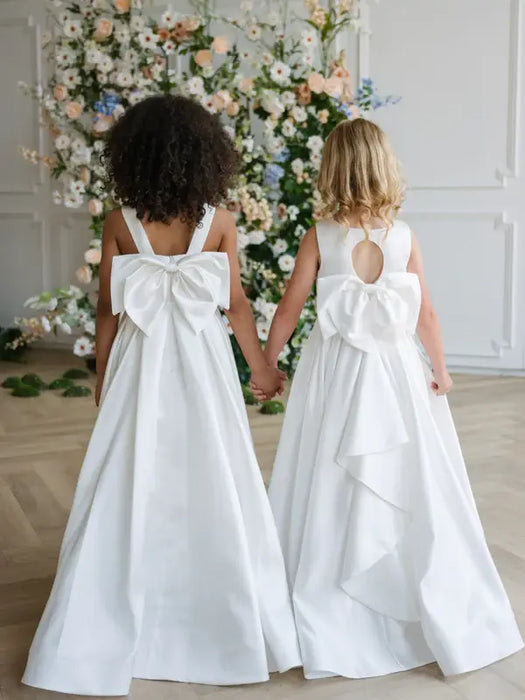 Teter Warm® Caroline Off-White Flower Girl Dress with Removable Bow F261